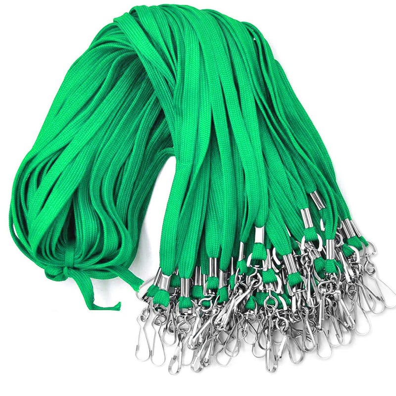 Beebel Lanyard 50PCS Lanyards with Swivel Hook clips for ID Name Badge Holder (Green) - Image 1